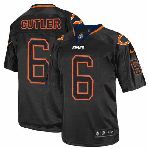 Men's Elite Jay Cutler Nike Jersey Lights Out Black - #6 NFL Chicago Bears